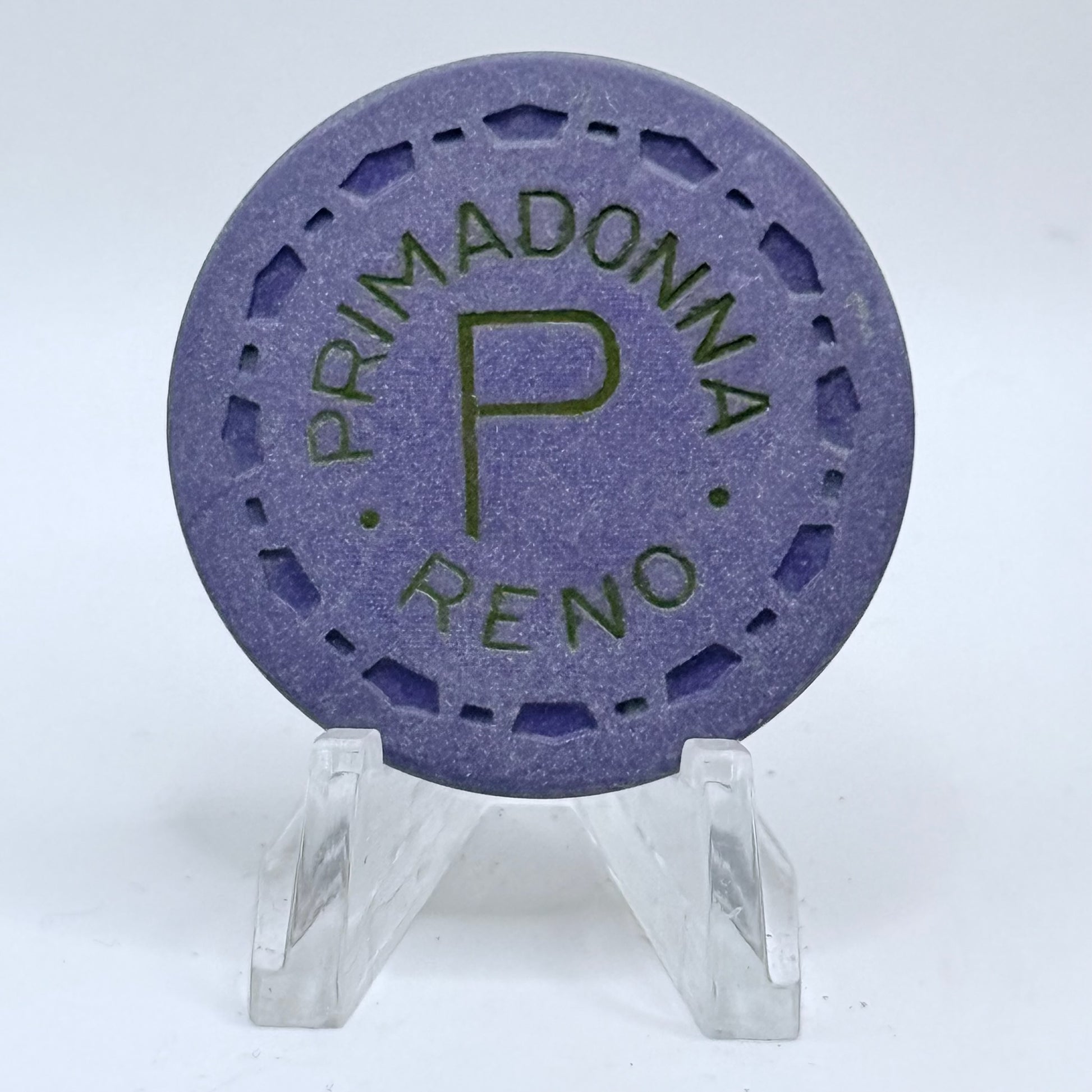 Primadonna (Club) Reno Nevada 1955 'Purple' Series 2 Roulette Casino Chip N5470