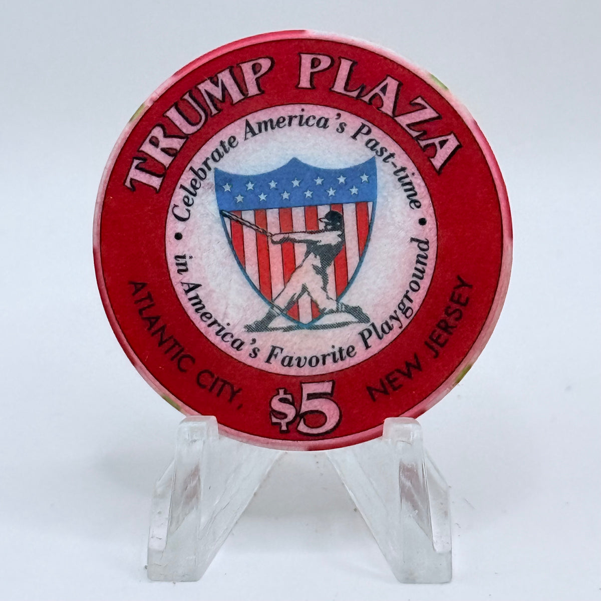 Trump Plaza Atlantic City New Jersey 'Atlantic City's Surf Professional Baseball Club' LE $5 Casino Chip