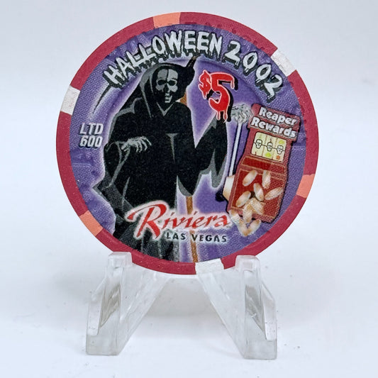 Riviera Las Vegas Nevada 2002 'Halloween' LE $5 Casino Chip E2382