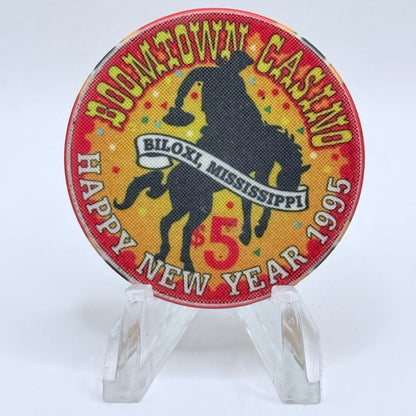 Boomtown Biloxi Mississippi 1995 'New Years' LE $5 Casino Chip