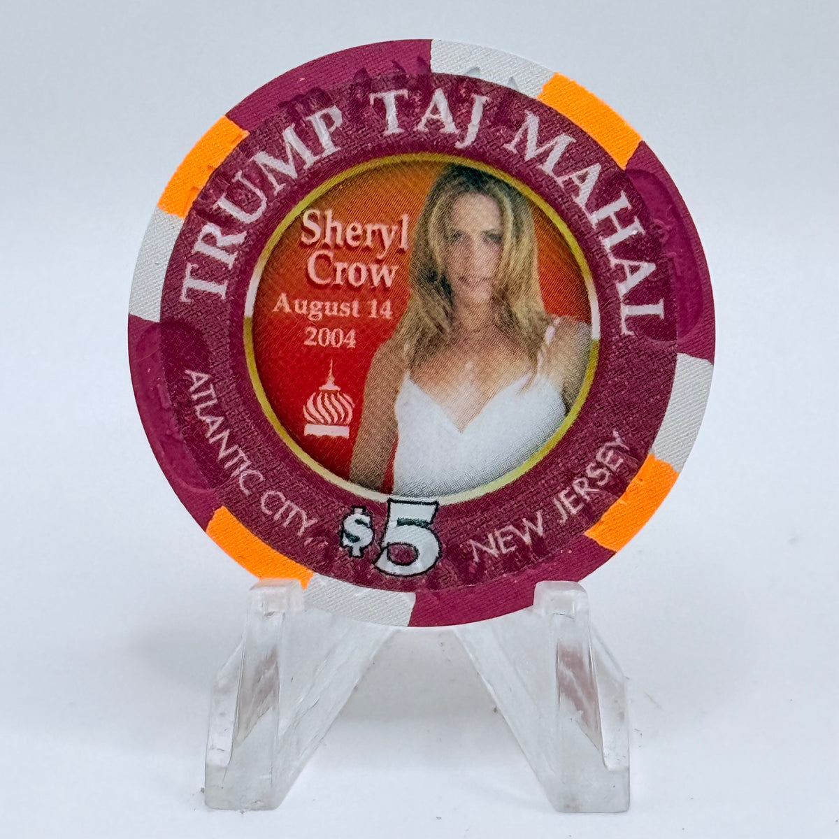 Trump Taj Mahal Atlantic City New Jersey 2004 'Sheryl Crow' LE $5 Casino Chip