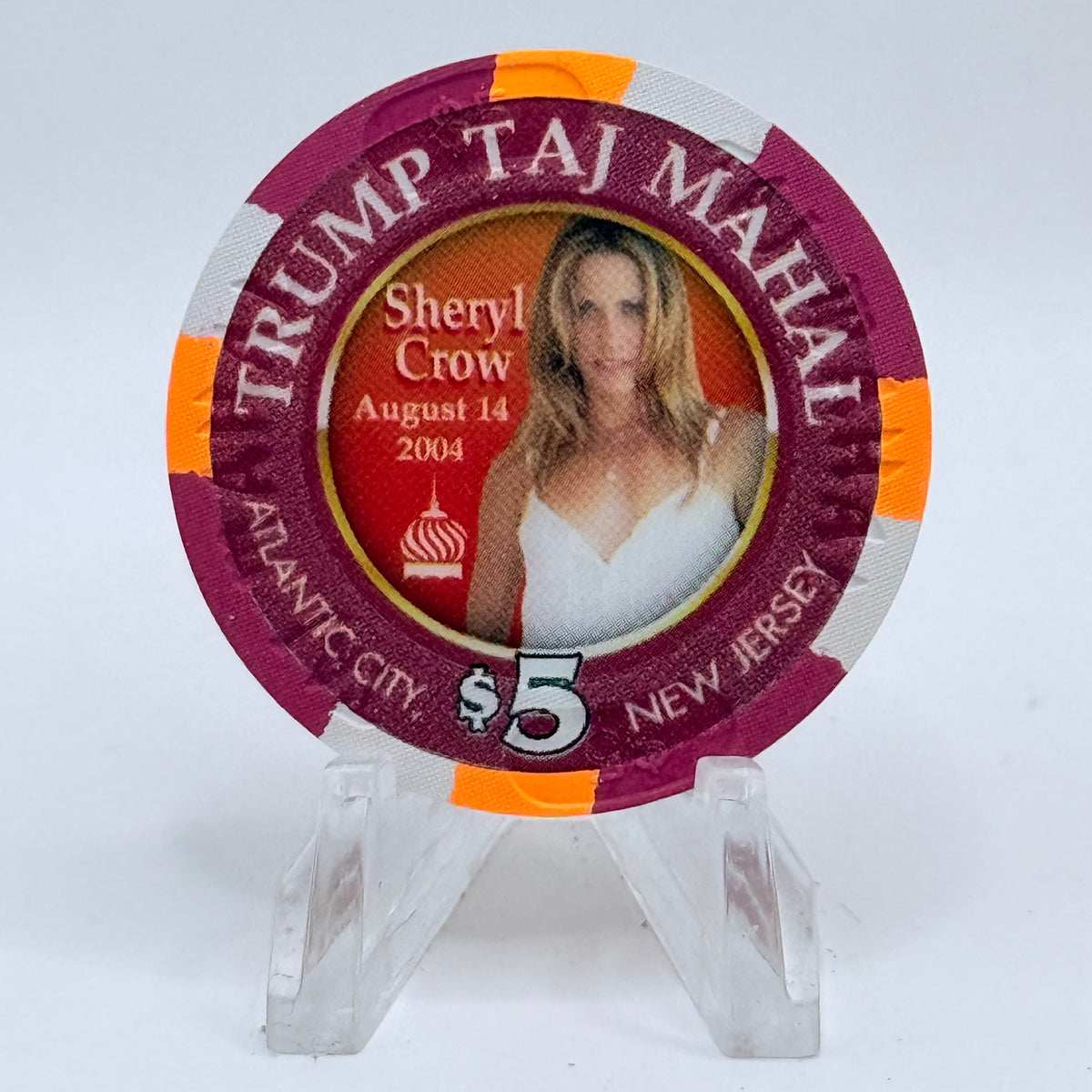 Trump Taj Mahal Atlantic City New Jersey 2004 'Sheryl Crow' LE $5 Casino Chip