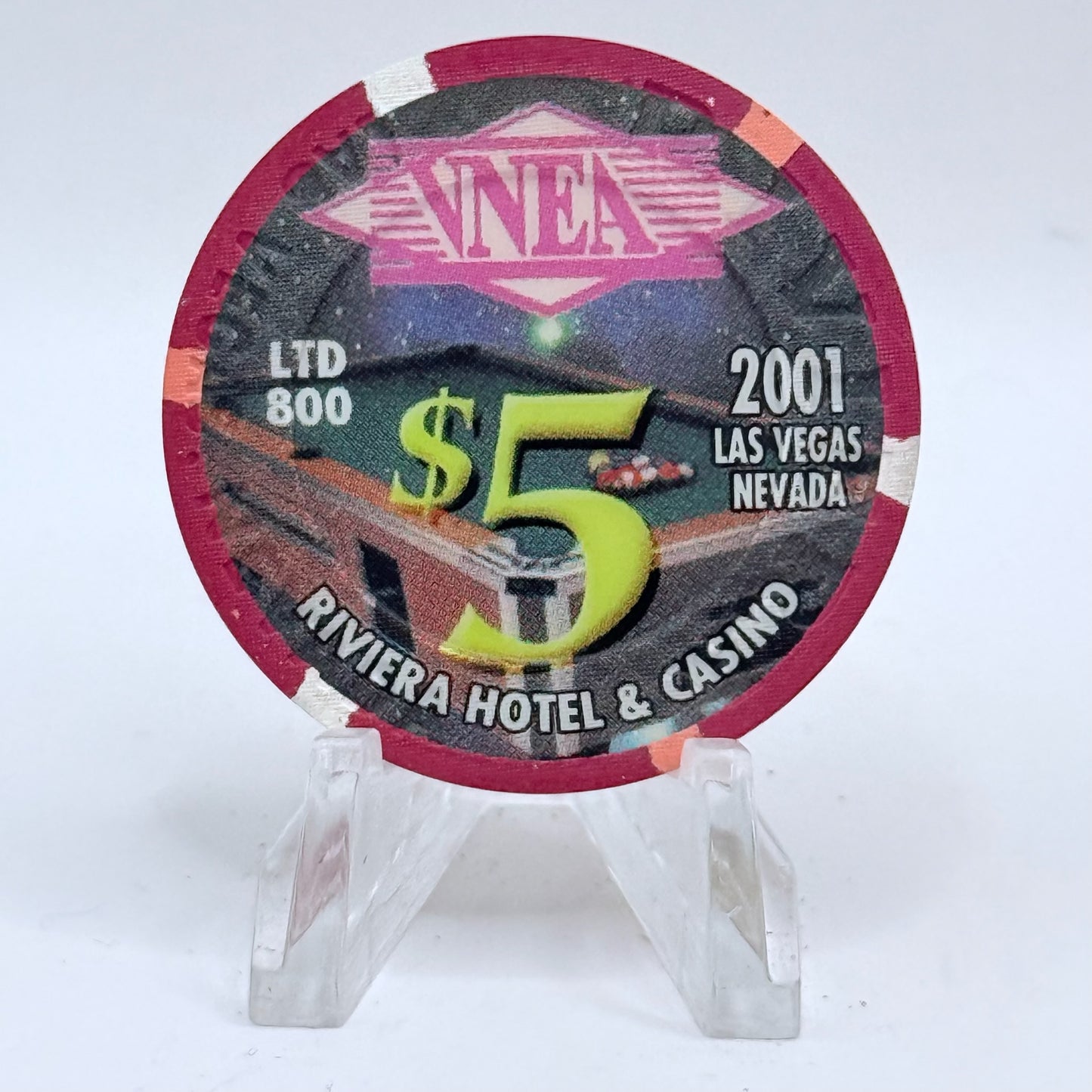 Riviera Las Vegas Nevada 2001 LE $5 Casino Chip V9653
