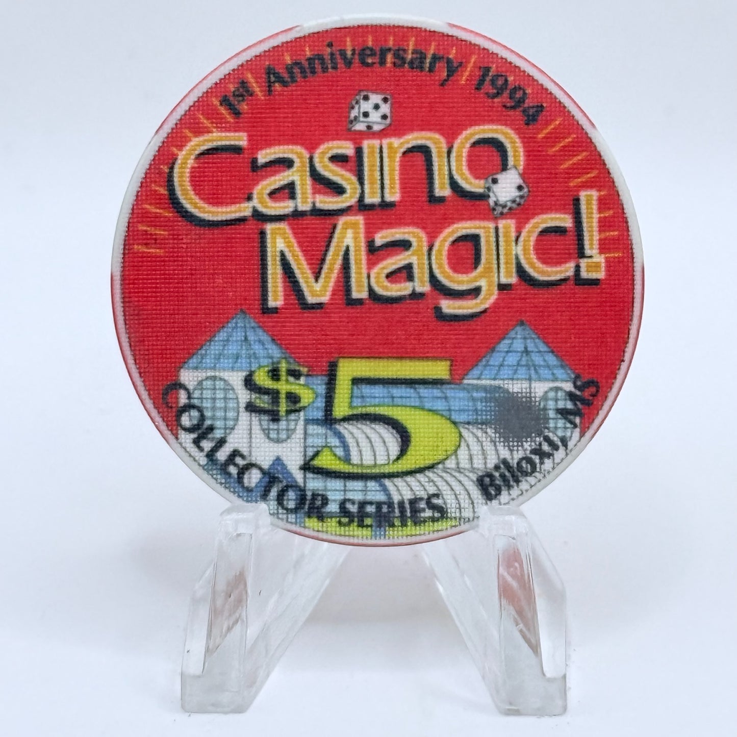 Casino Magic Biloxi Mississippi 1994 '1st Anniversary' LE $5 Casino Chip
