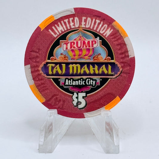 Trump Taj Mahal Atlantic City New Jersey 2003 'CC&GTCC 15th Anniversary' LE $5 Casino Chip