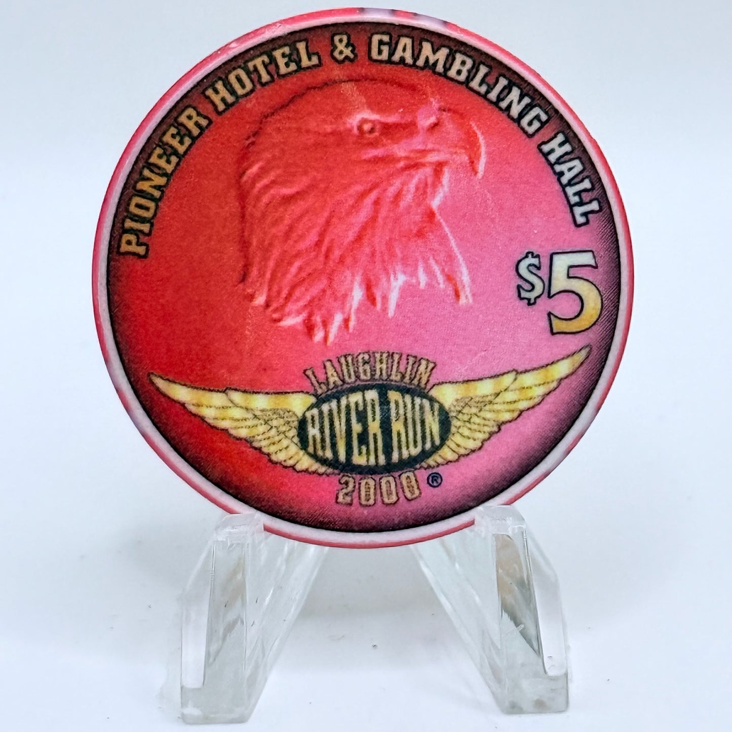 Pioneer Hotel & Gaming Hall Laughlin Nevada 2000 'River Run' LE $5 Casino Chip V5272