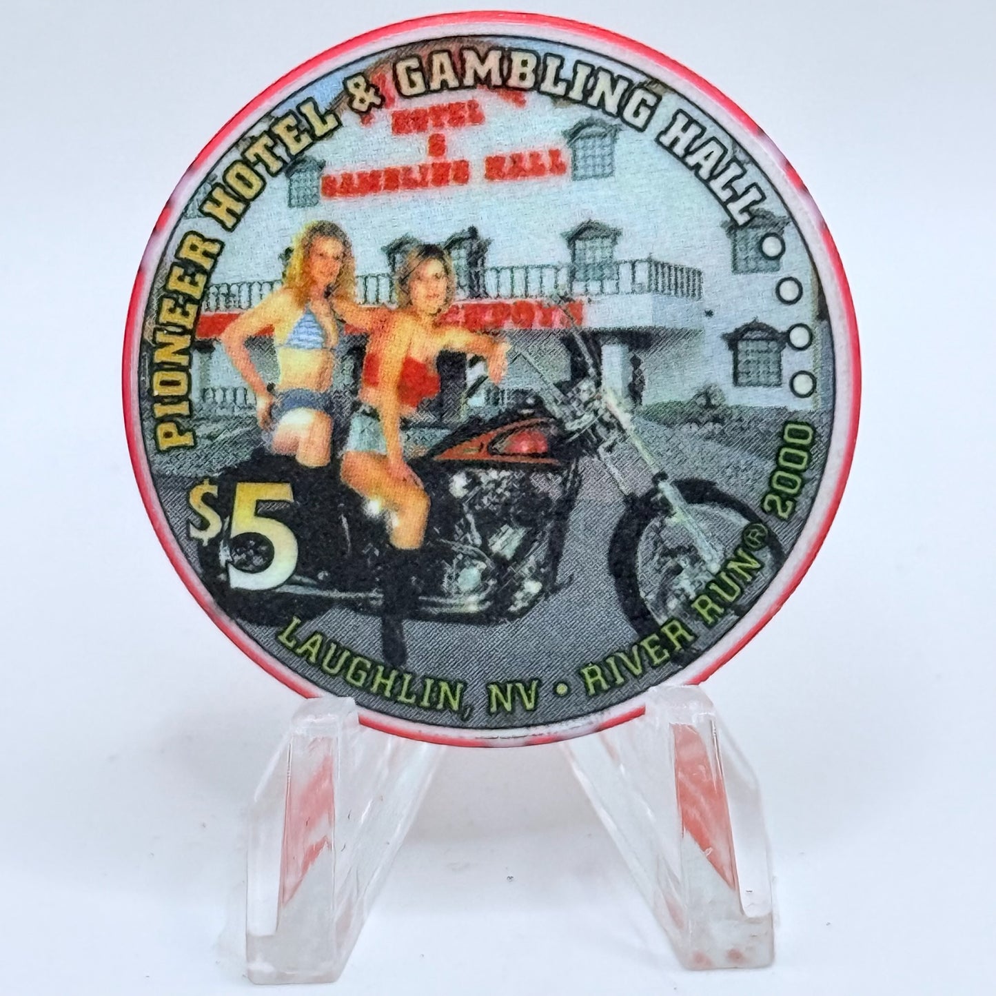 Pioneer Hotel & Gaming Hall Laughlin Nevada 2000 'River Run' LE $5 Casino Chip V5273