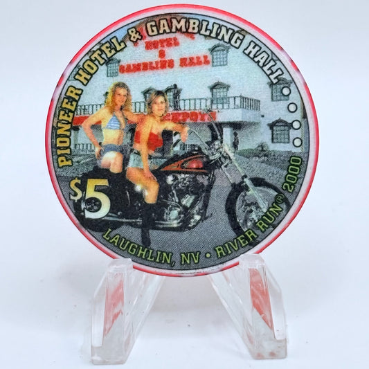 Pioneer Hotel & Gaming Hall Laughlin Nevada 2000 'River Run' LE $5 Casino Chip V5273