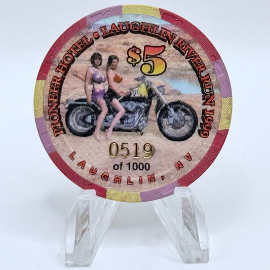 Pioneer Hotel & Gaming Hall Laughlin Nevada 1999 '17th Annual River Run' LE $5 Casino Chip