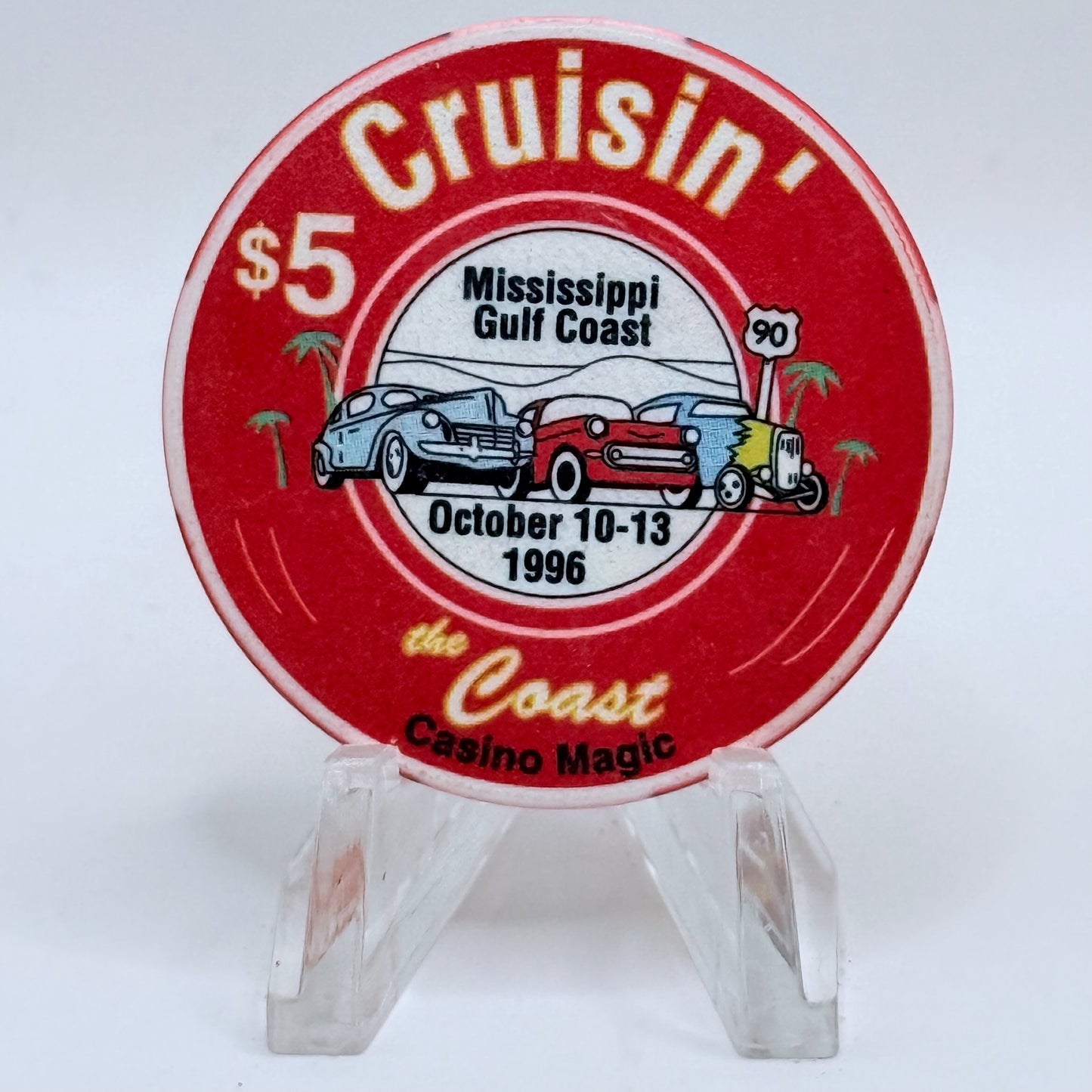 Casino Magic 1996 'Cruisin' The Coast' LE $5 Casino Chip