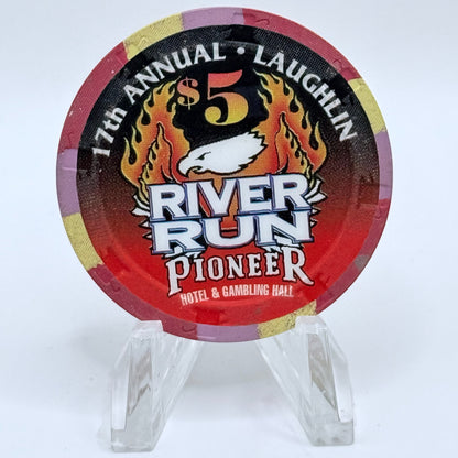Pioneer Hotel & Gaming Hall Laughlin Nevada 1999 '17th Annual River Run' LE $5 Casino Chip