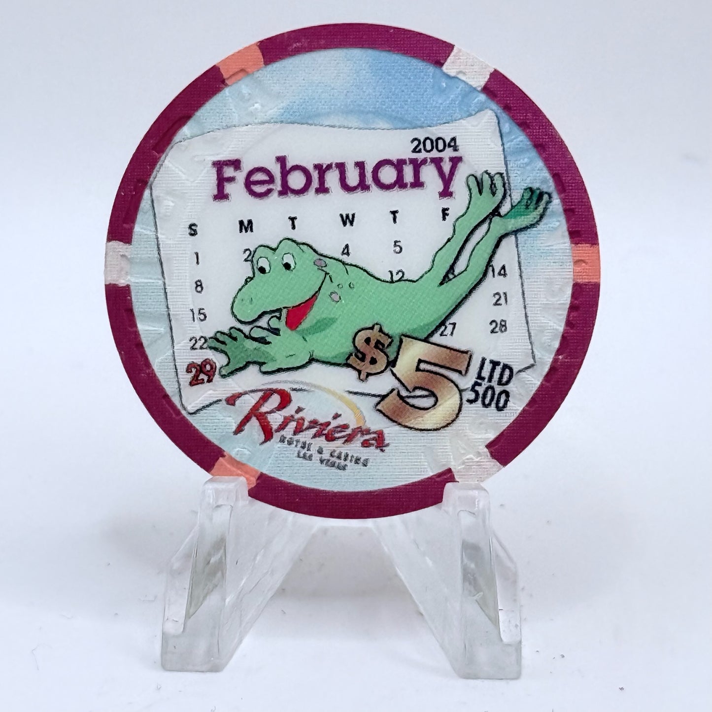 Riviera Las Vegas Nevada 2004 'Leap Year' LE $5 Casino Chip E2387