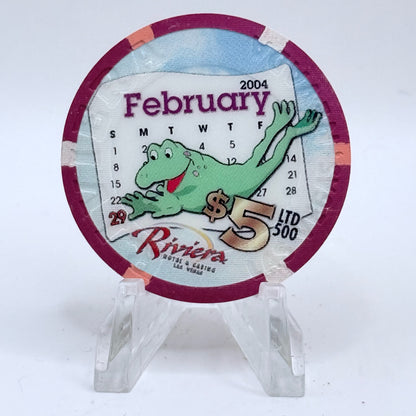 Riviera Las Vegas Nevada 2004 'Leap Year' LE $5 Casino Chip E2387