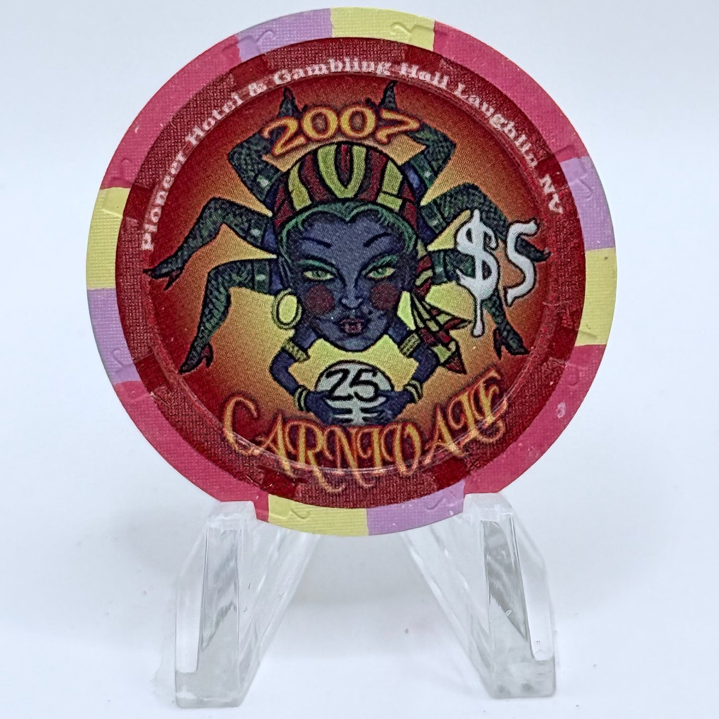 Pioneer Hotel & Gaming Hall Laughlin Nevada 2007 'Carnivale' LE $5 Casino Chip E8484