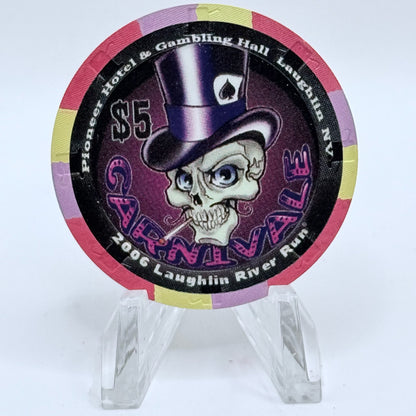 Pioneer Hotel & Gaming Hall Laughlin Nevada 2006 'River Run Carnivale' LE $5 Casino Chip E5429