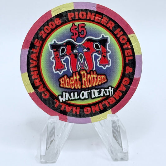 Pioneer Hotel & Gaming Hall Laughlin Nevada 2006 'River Run Carnivale Rhett Rotten' LE $5 Casino Chip E5428