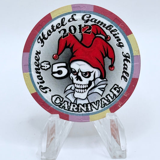 Pioneer Hotel & Gaming Hall Laughlin Nevada 2012 'Carnivale' LE $5 Casino Chip D0736