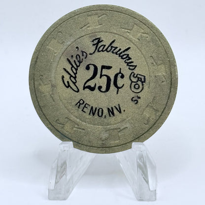 Eddie's Fabulous 50's Reno Nevada 1987 $0.25 Casino Chip N3047
