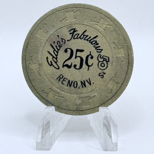 Eddie's Fabulous 50's Reno Nevada 1987 $0.25 Casino Chip N3047