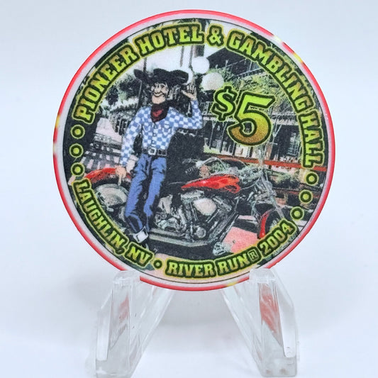 Pioneer Hotel & Gaming Hall Laughlin Nevada 2004 'River Run' LE $5 Casino Chip E3245