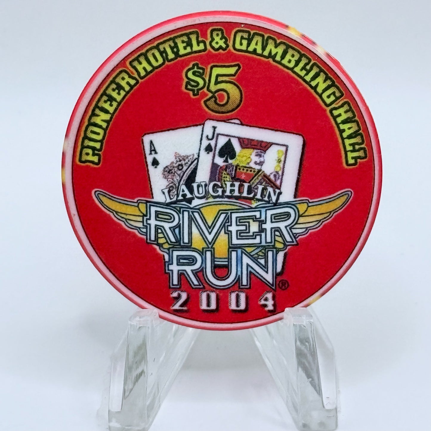 Pioneer Hotel & Gaming Hall Laughlin Nevada 2004 'River Run' LE $5 Casino Chip E3245