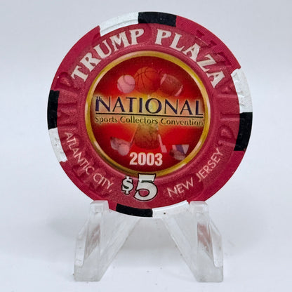 Trump Plaza Atlantic City New Jersey 2003 '25th Annual National Sports Collectors Convention' LE $5 Casino Chip