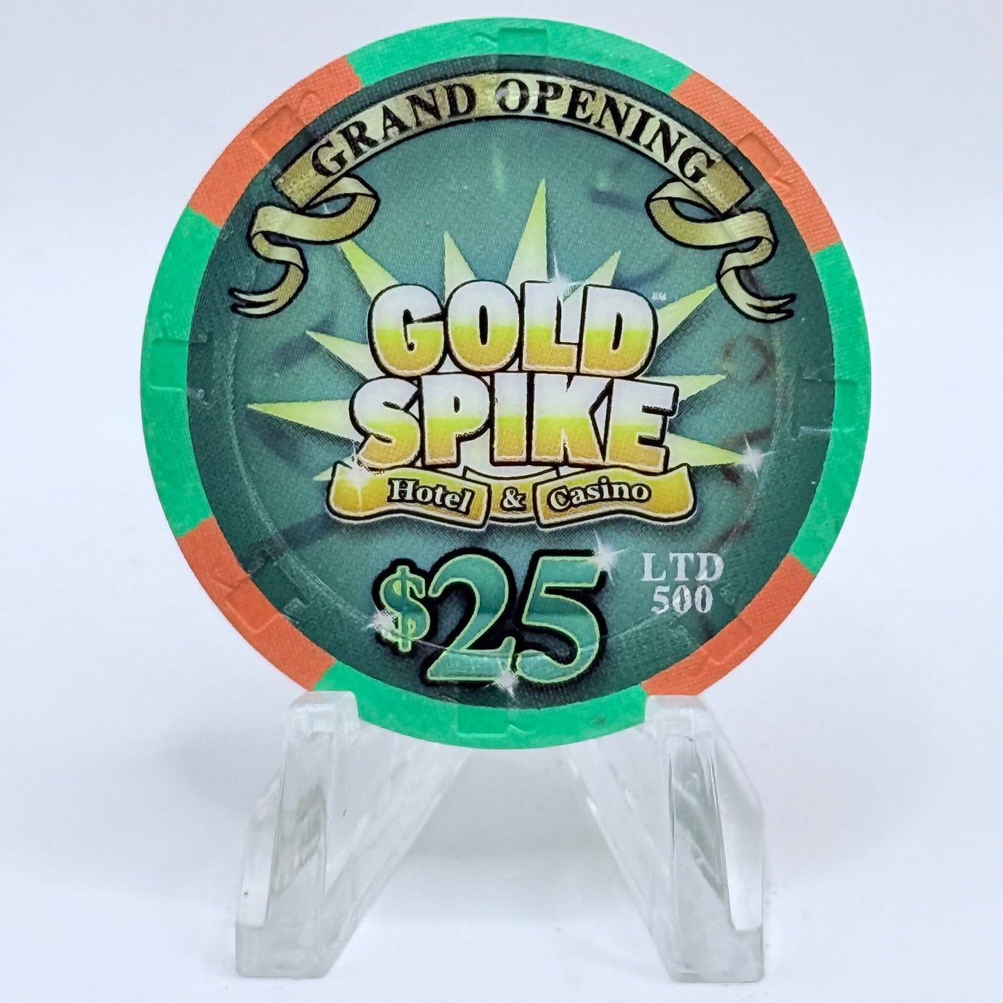 Gold Spike Las Vegas Nevada 2009 'Grand Opening' LE $25 Casino Chip E7989