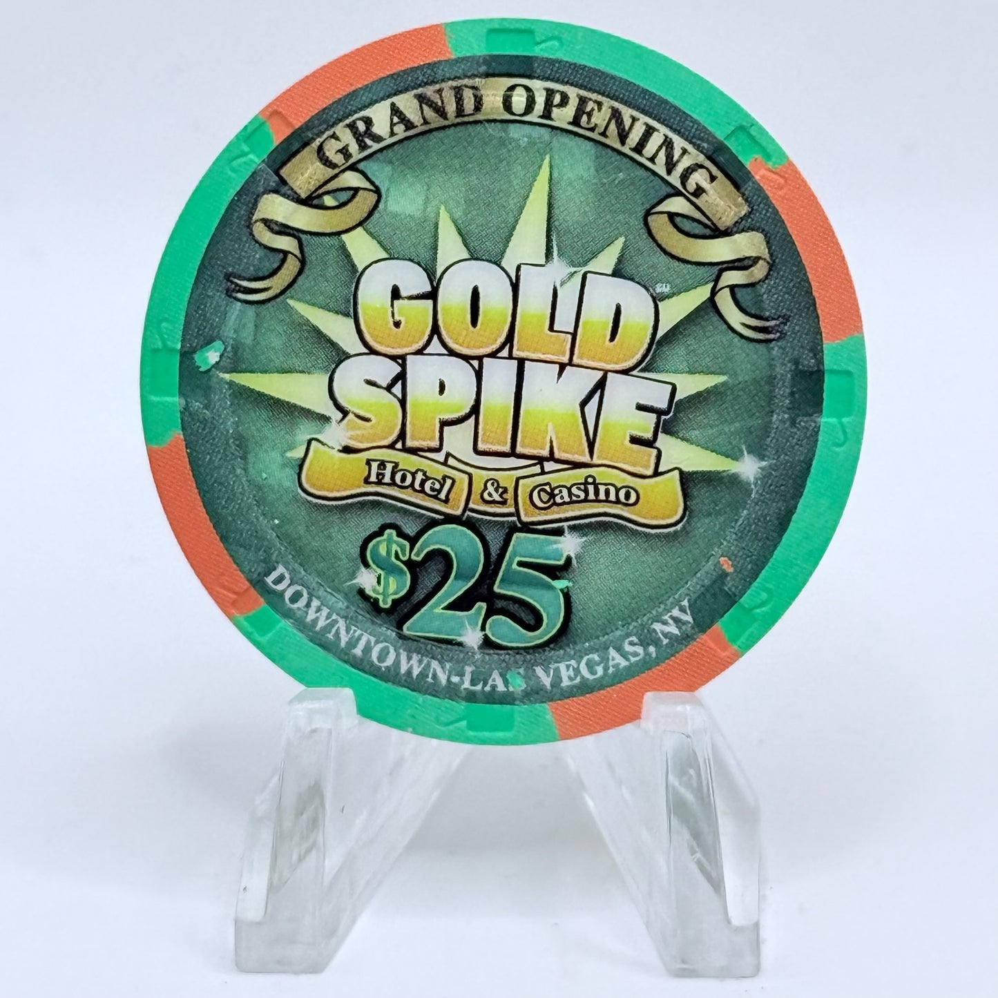 Gold Spike Las Vegas Nevada 2009 'Grand Opening' LE $25 Casino Chip E7989