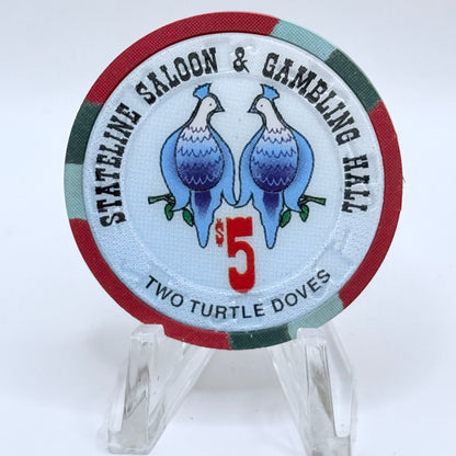 Stateline Saloon Amargosa Valley Nevada 1996 '12 Days of Christmas' Series 1 LE $5 Casino Chip - Lot of 12 chips #336