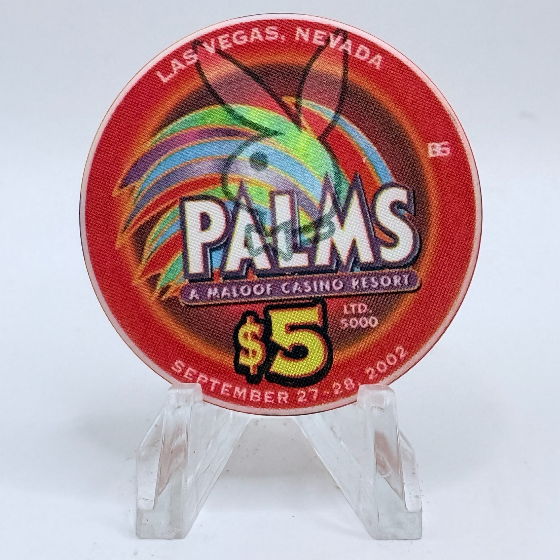 Palms Casino Resort Las Vegas Nevada 2002 'Dalene Kurtis' Series 34 LE $5 Casino Chip E1955