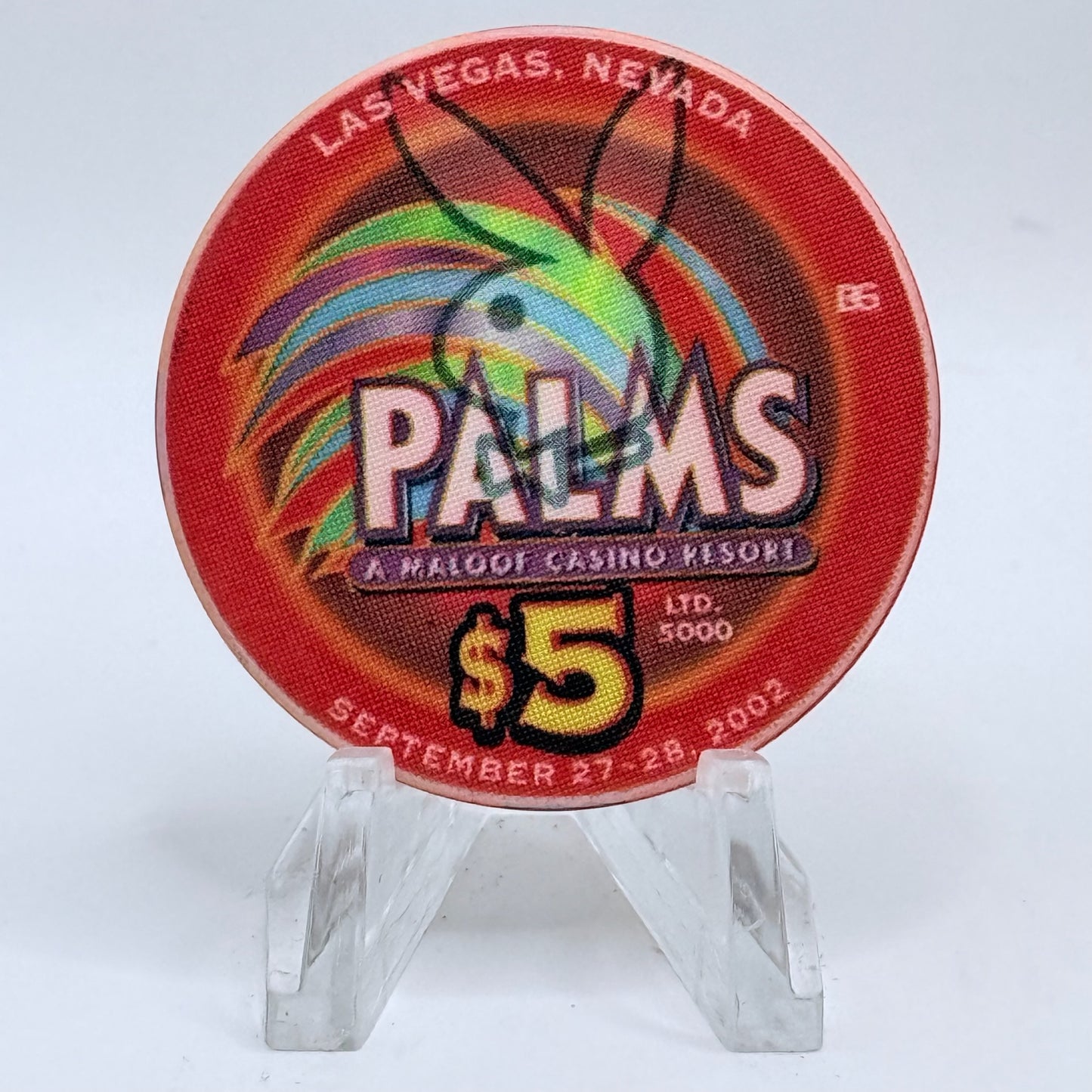 Palms Casino Resort Las Vegas Nevada 2002 'Pamela Anderson' Series 34 LE $5 Casino Chip E1953