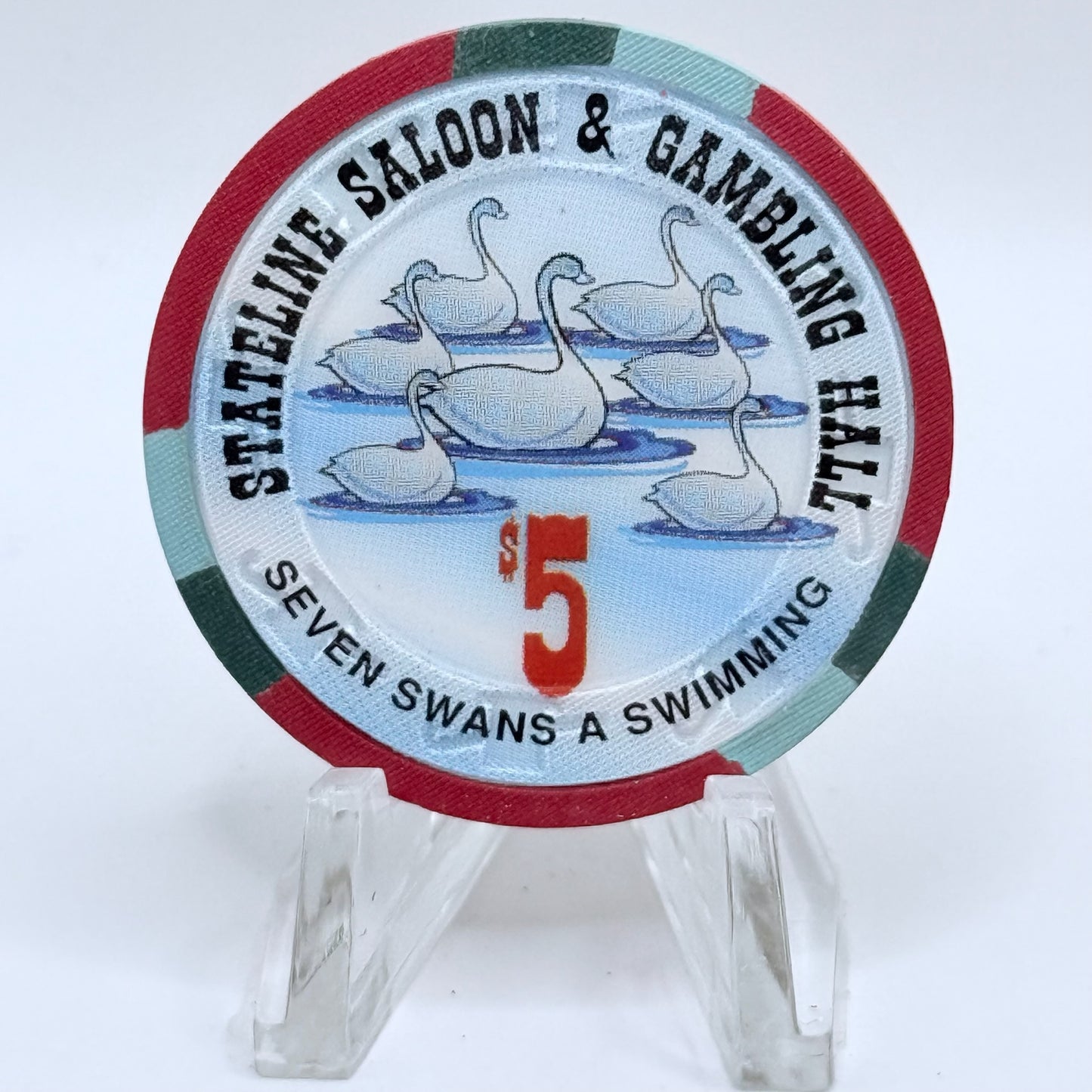 Stateline Saloon Amargosa Valley Nevada 1996 '12 Days of Christmas' Series 1 LE $5 Casino Chip - Lot of 12 chips #336
