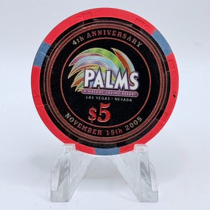 Palms Casino Resort Las Vegas Nevada 2005 '4th Anniversary' LE $5 Casino Chip E4901