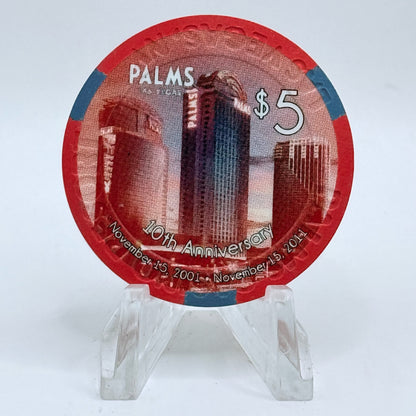 Palms Casino Resort Las Vegas Nevada 2011 '10th Anniversary' LE $5 Casino Chip D0312