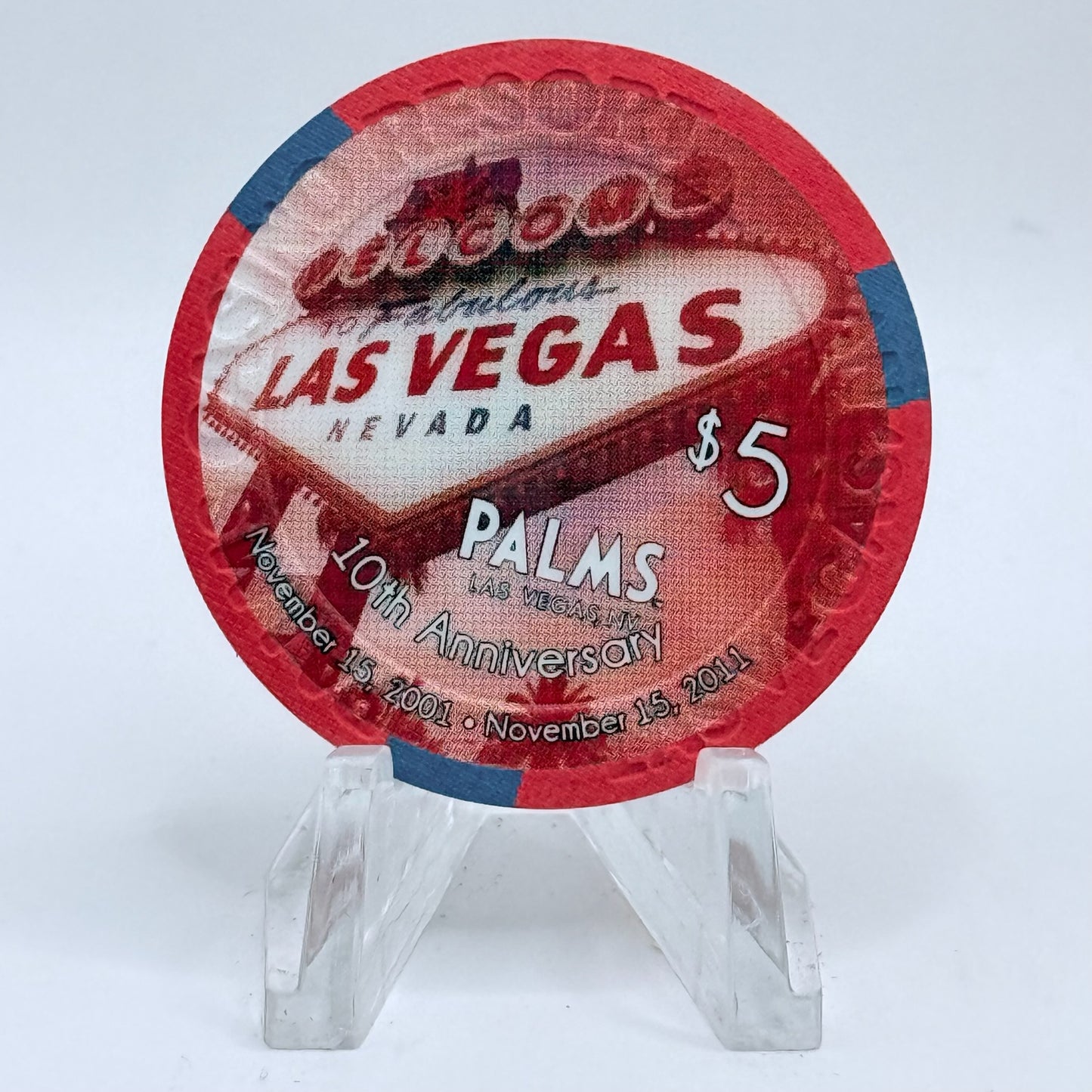 Palms Casino Resort Las Vegas Nevada 2011 '10th Anniversary' LE $5 Casino Chip D0312