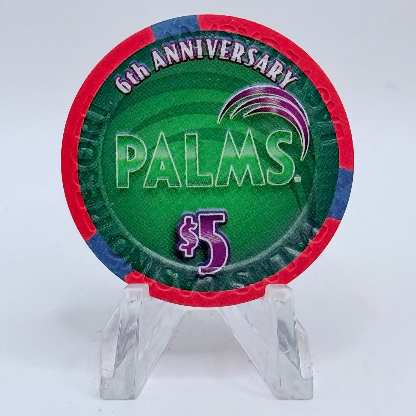 Palms Casino Resort Las Vegas Nevada 2007 '6th Anniversary' LE $5 Casino Chip E6549