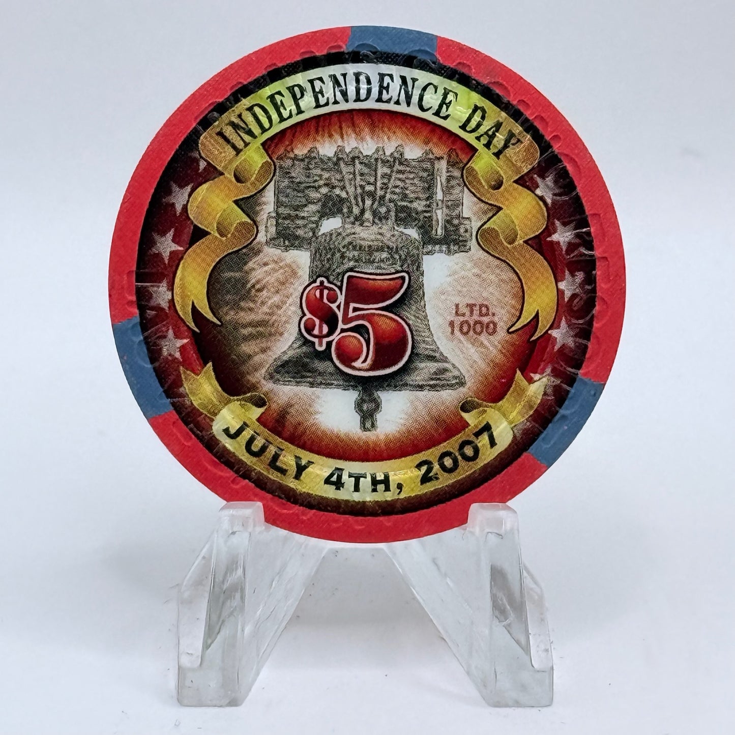 Palms Casino Resort Las Vegas Nevada 2007 'July 4th' LE $5 Casino Chip E6237