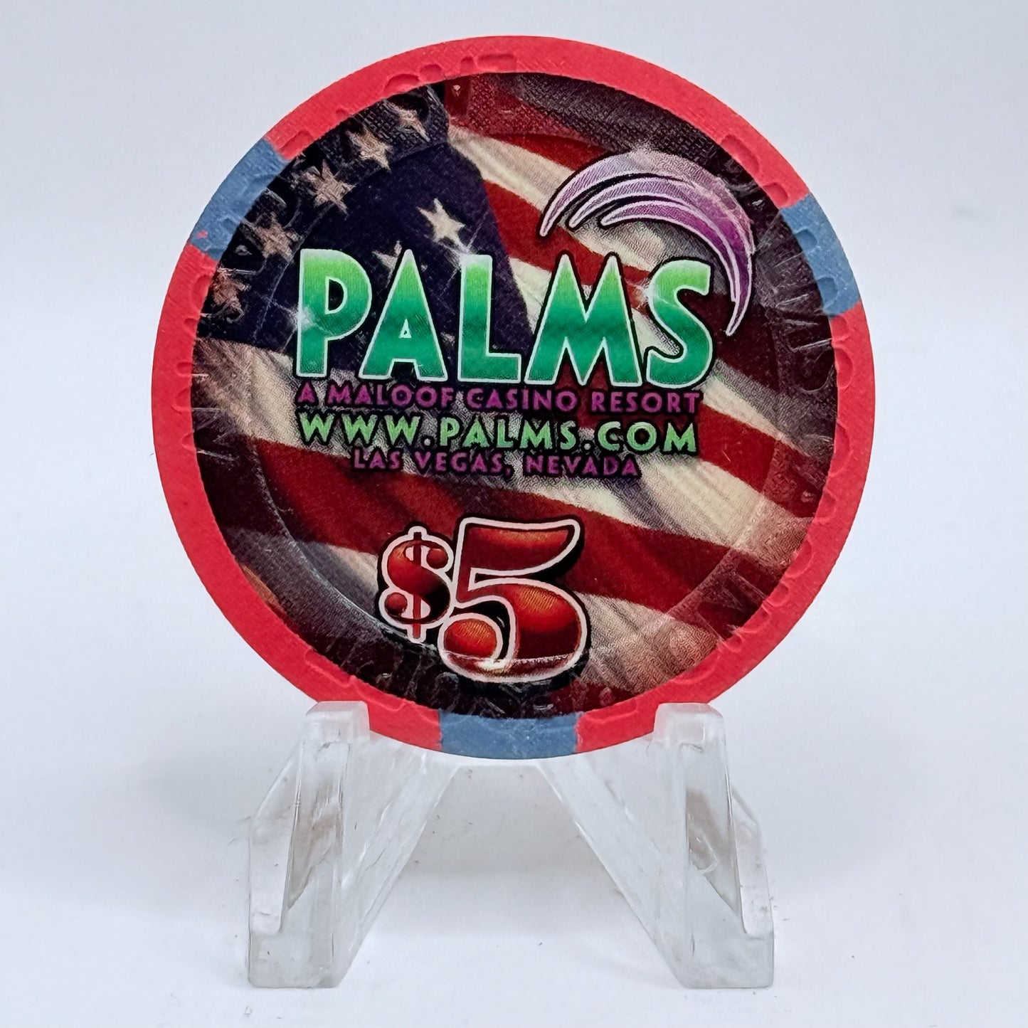 Palms Casino Resort Las Vegas Nevada 2007 'July 4th' LE $5 Casino Chip E6237