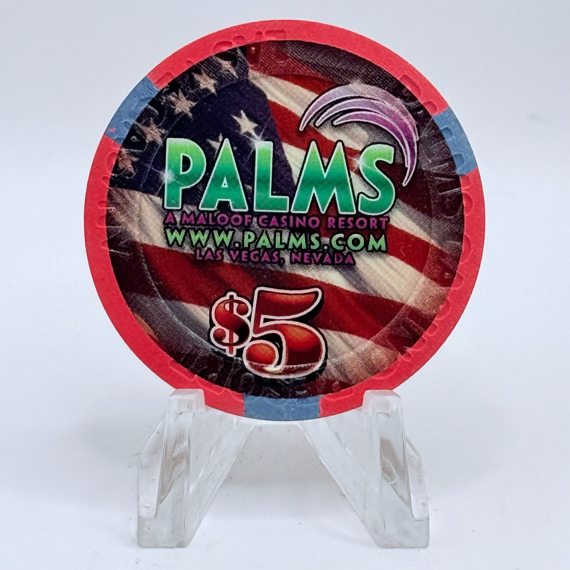 Palms Casino Resort Las Vegas Nevada 2007 'July 4th' LE $5 Casino Chip E6237