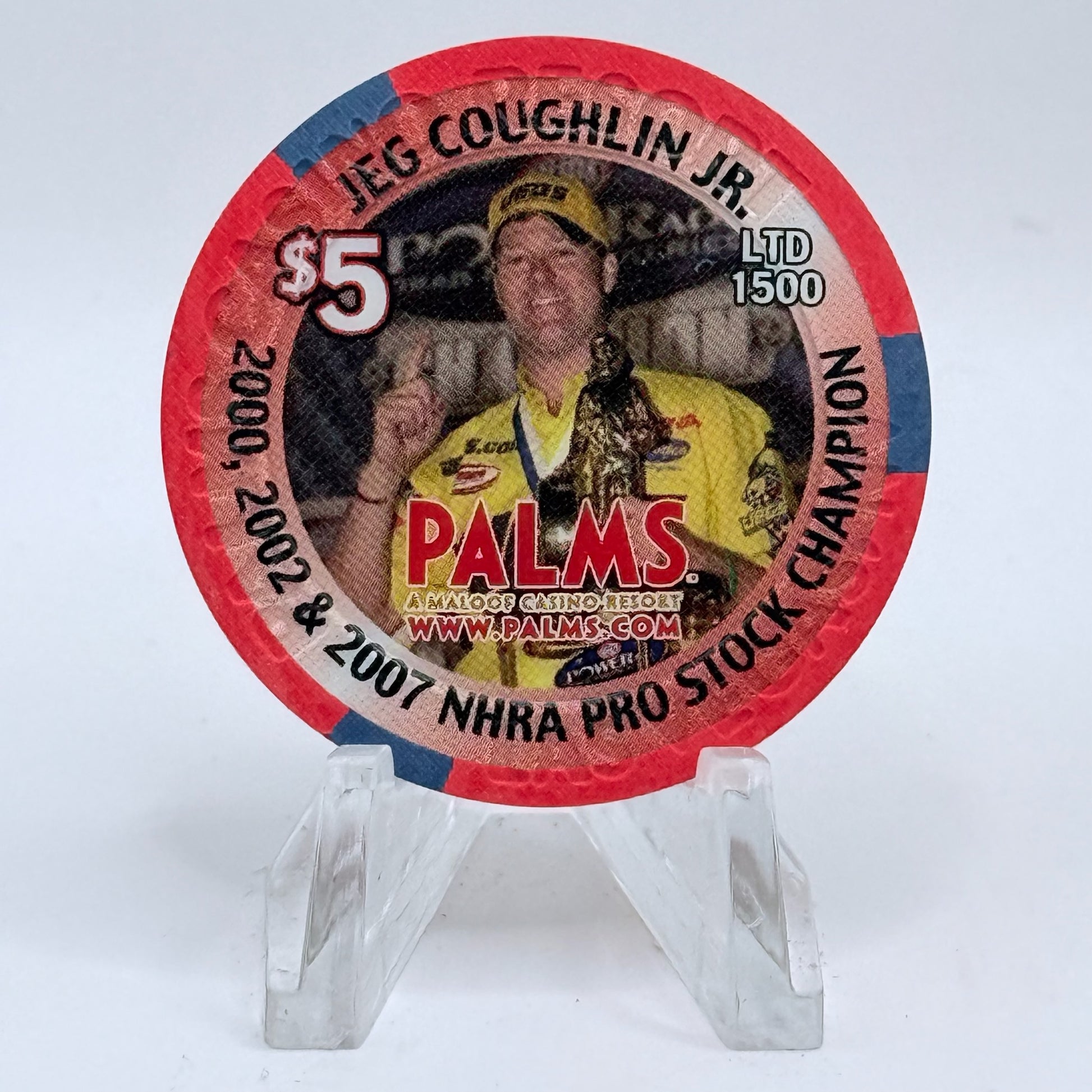 Palms Casino Resort Las Vegas Nevada 2008 'Jeg Coughlin Jr.' LE $5 Casino Chip E7484