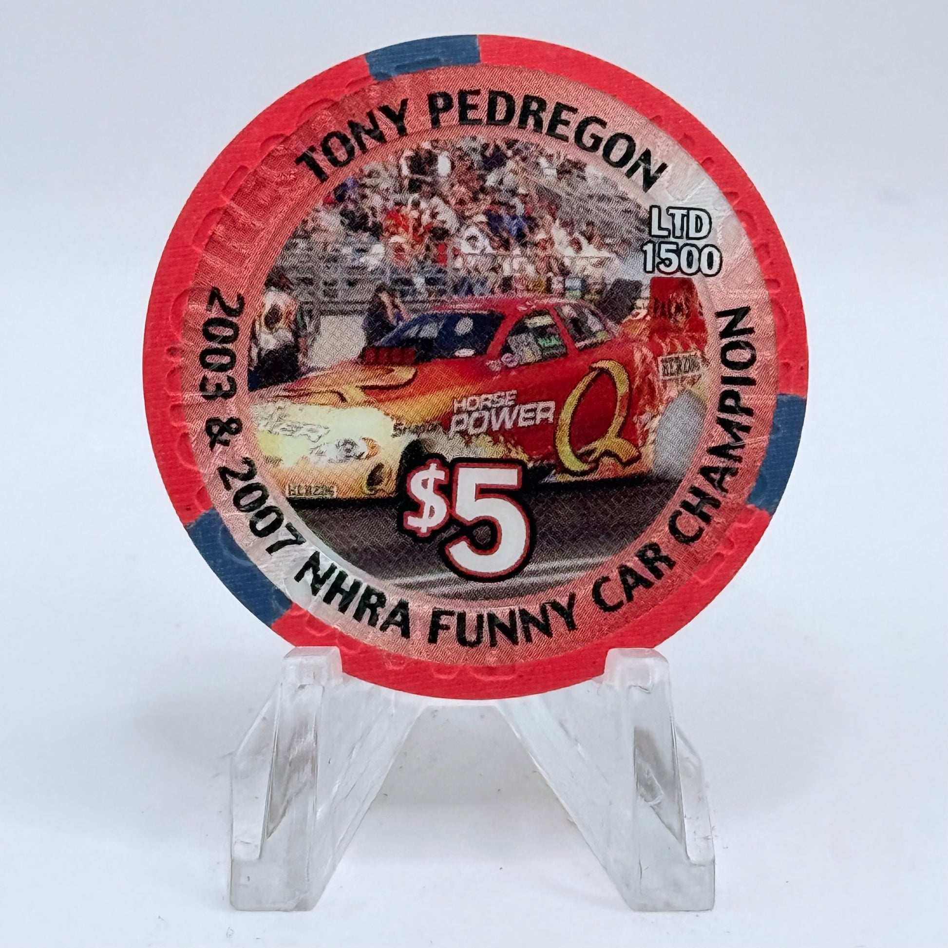 Palms Casino Resort Las Vegas Nevada 2008 'Tony Pedregon' LE $5 Casino Chip E7485