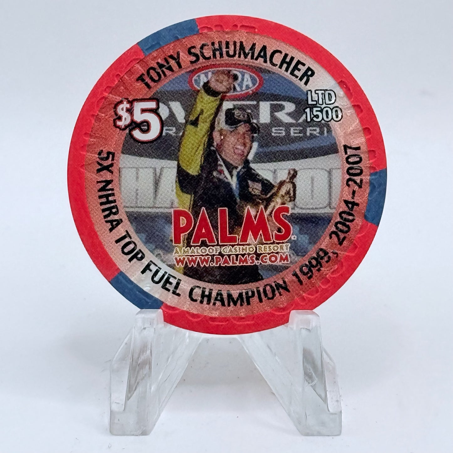 Palms Casino Resort Las Vegas Nevada 2008 'Tony Schumacher' LE $5 Casino Chip E7486