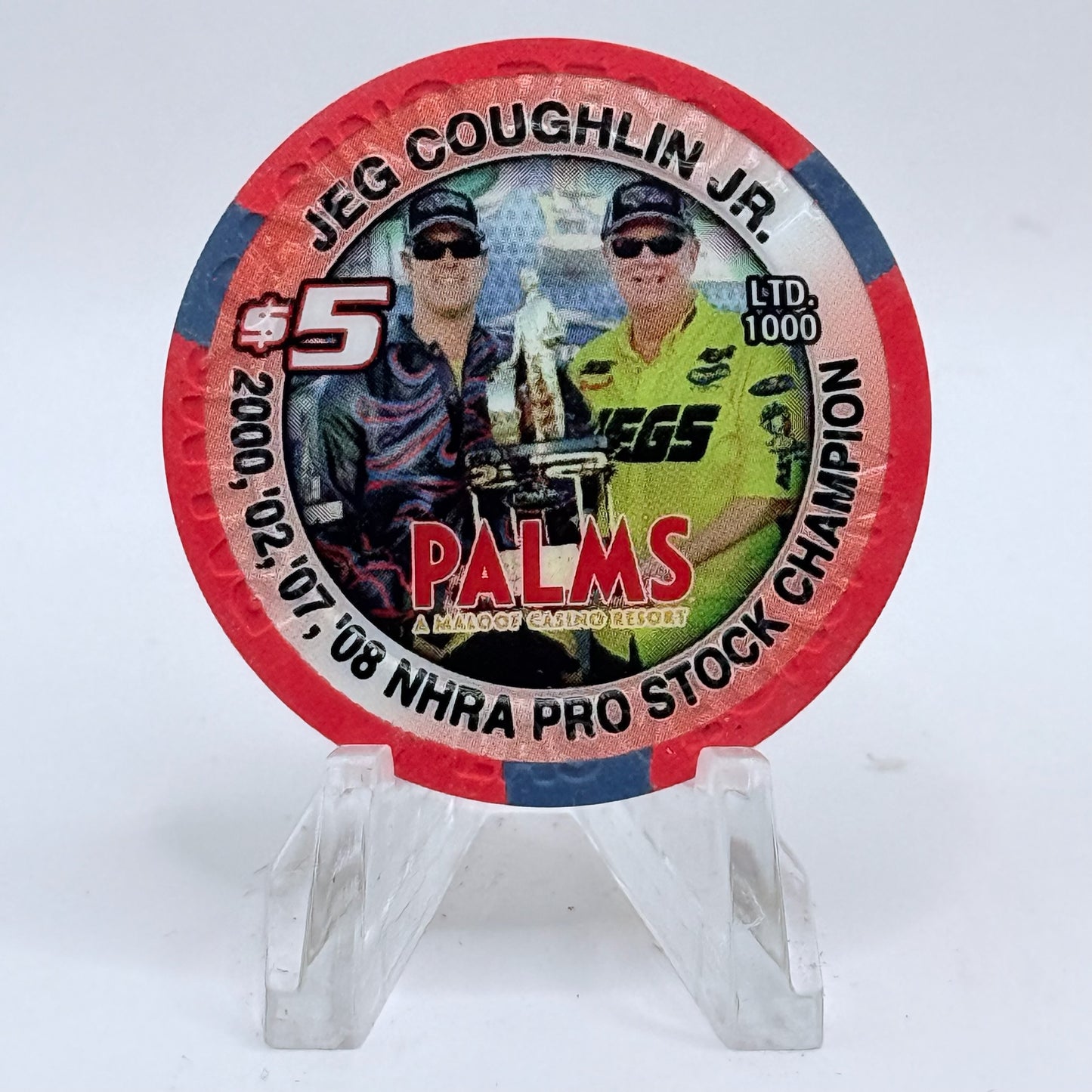 Palms Casino Resort Las Vegas Nevada 2009 'Jeg Coughlin Jr.' LE $5 Casino Chip E7496