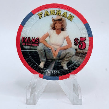 Palms Casino Resort Las Vegas Nevada 2009 'Farrah Fawcett' LE $5 Casino Chip E9548