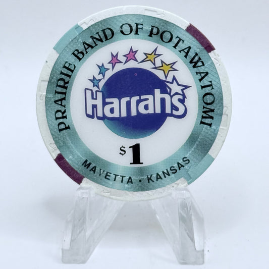 Harrah's Prairie Band Mayetta Kansas 1998 $1 Casino Chip
