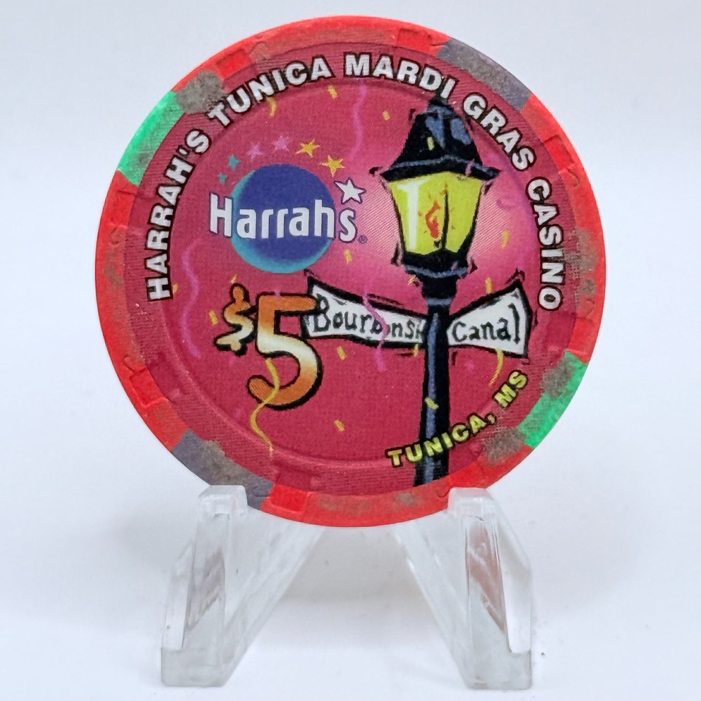 Harrah's Mardi Gras (1996-2005) Tunica Mississippi $5 Casino Chip