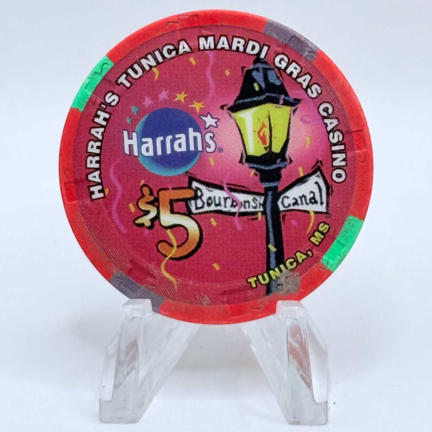 Harrah's Mardi Gras (1996-2005) Tunica Mississippi $5 Casino Chip