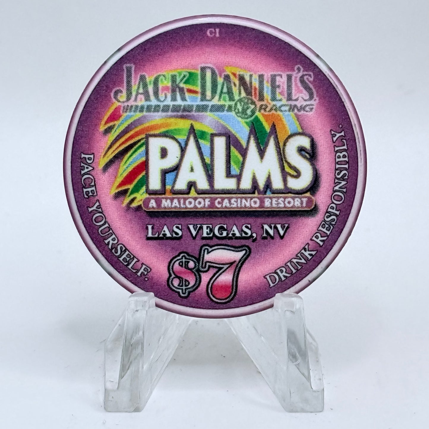 Palms Casino Resort Las Vegas Nevada 2005 'Jack Daniels' LE $7 Casino Chip E4340