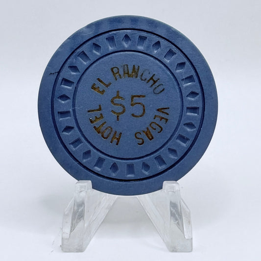 El Rancho Vegas Las Vegas Nevada 1944 $5 Casino Chip V4027