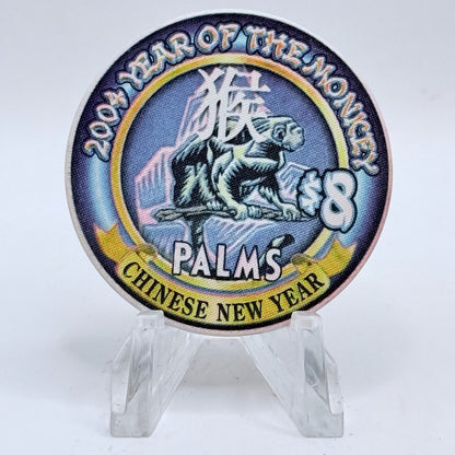 Palms Casino Resort Las Vegas Nevada 2004 'Year Of The Monkey' LE $8 Casino Chip E1979
